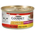 Lot Gourmet Gold Timbales 24 x 85 g pour chat - bœuf, poulet