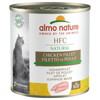 20x280g filet de poulet HFC Natural Almo Nature nourriture humide pour chat + 4 boîtes offertes !