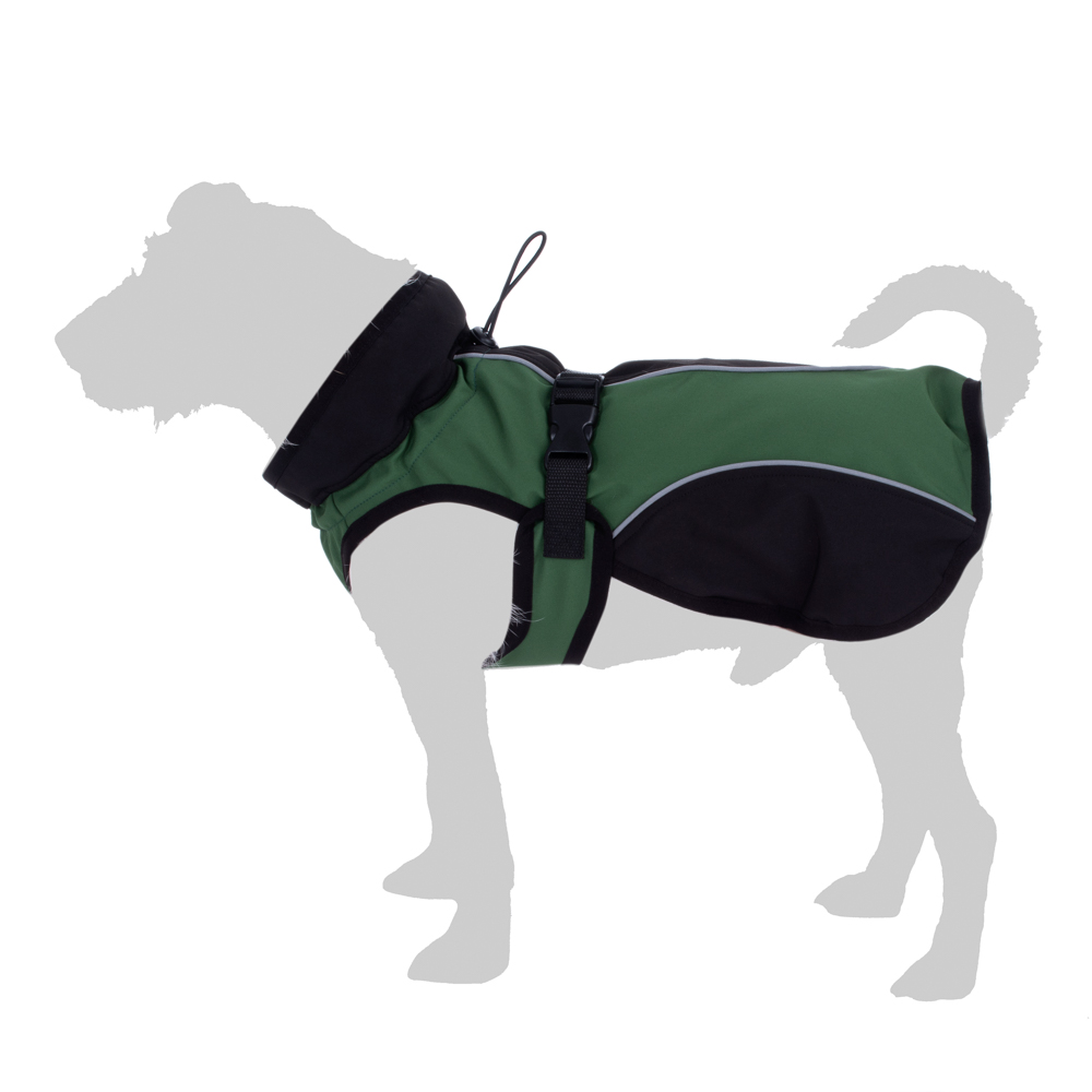 Manteau en softshell pour chien - longueur du dos : 45 cm environ - vert