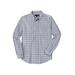 Men's Big & Tall KS Signature Wrinkle-Free Oxford Dress Shirt by KS Signature in Grey Plaid (Size 17 1/2 35/6)