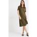 Madewell Dresses | Madewell Ribbed Pocket Midi Dress Small Green | Color: Green | Size: S