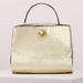 Kate Spade Bags | Kate Spade Romy Metallic Croc-Embossed Medium Satchel | Color: Gold | Size: Os