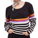 Free People Sweaters | Nwt Free People Complete Me Pullover Sweater Xs Stripes Black White Purple | Color: Black/White | Size: Xs