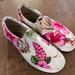 Vans Shoes | Floral Pattern Slip On Vans. Womens 8.5 | Color: Pink/White | Size: 8.5