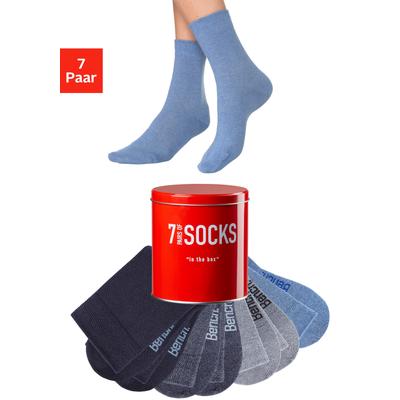 Businesssocken BENCH., Damen, Gr. 35-38, blau (jeans), Baumwollmischung, unifarben, elastisch, Socken, in der praktische