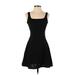 Shein Casual Dress - A-Line Square Sleeveless: Black Print Dresses - Women's Size X-Small