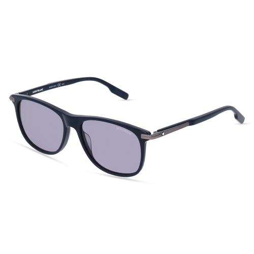 Montblanc MB0216S Herren-Sonnenbrille Vollrand Oval Kunststoff-Gestell, blau