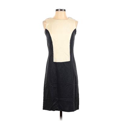 KL by Karl Lagerfeld Casual Dress - A-Line Crew Neck Sleeveless: Black Solid Dresses - Women's Size 4