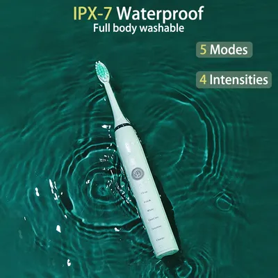 Brosse à dents électrique sonique 5 Modes chargeur USB Rechargeable IPX7 étanche minuterie
