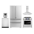 Cosmo 5 Piece Kitchen Package w/ 30" Freestanding Electric Range 30" Wall Mount Range Hood 24" Built-in Fully Integrated Dishwasher | Wayfair