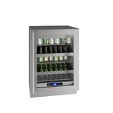 U-Line 148 Can (12 oz.) Freestanding Beverage Refrigerator Stainless Steel/Glass in Gray | 33.6875 H x 23.625 W x 23.4375 D in | Wayfair