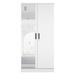 Ebern Designs Eemaan 2 Doors Wardrobe, Mirrored Door Wood in White | 72 H x 31 W x 20 D in | Wayfair 1E8176DF8E604686A0C6082AA2E4909A