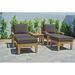 Willow Creek Designs Huntington 5 Piece Teak Multiple Chairs Seating Group w/ Sunbrella Cushions Wood/Natural Hardwoods/Teak in Black | Outdoor Furniture | Wayfair