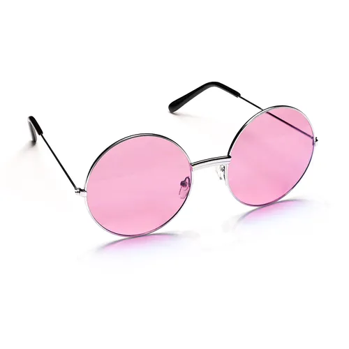 Brille Hippie, 6 cm Ø, rosa