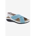 Extra Wide Width Women's Drew Bon Voyage Sandals by Drew in Blue Fabric (Size 8 WW)