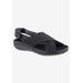 Wide Width Women's Drew Bon Voyage Sandals by Drew in Black Fabric (Size 10 1/2 W)