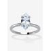 Women's 2.0 Tcw Marquise Cubic Zirconia Silvertone Solitaire Engagement Ring by PalmBeach Jewelry in Cubic Zirconia (Size 8)