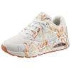 Sneaker SKECHERS "UNO - METALLIC LOVE", Damen, Gr. 38, gold (weiß, goldfarben), Lederimitat, sportlich, Schuhe, Freizeitschuh, Halbschuh, Schnürschuh mit trendigen Metallic-Print