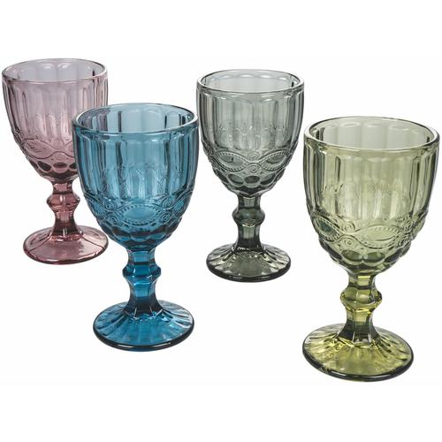 "Weinglas VILLA D'ESTE ""Nobilis"" Trinkgefäße bunt (altrosa, blau, grün, grau) Weißweinglas Weinglas Weingläser und Dekanter Gläser-Set 300 ml"