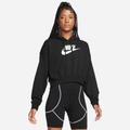 Kapuzensweatshirt NIKE SPORTSWEAR "Club Fleece Women's Cropped Hoodie" Gr. M (40/42), schwarz-weiß (black, white) Damen Sweatshirts