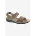 Extra Wide Width Women's Drew Workaroud Sandals by Drew in Stone Leather (Size 7 1/2 WW)