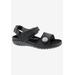 Extra Wide Width Women's Drew Workaroud Sandals by Drew in Black Leather (Size 6 1/2 WW)