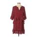 Casual Dress - Mini: Red Polka Dots Dresses - Women's Size Small