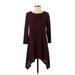 Lbisse Casual Dress - Sweater Dress Crew Neck 3/4 sleeves: Red Marled Dresses - Women's Size Small