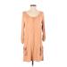 LOGO Casual Dress - Shift: Tan Dresses - Women's Size X-Small