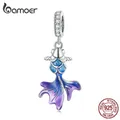 Bamoer-Pendentif carpe bleue dégradée en argent regardé 925 pour femme perle de confrontation