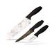 Dura Living 3-Piece Marble Kitchen Knife Set - Nonstick Cooking Knives With Matching Sheaths