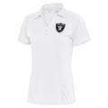 Women's Antigua White Las Vegas Raiders Metallic Logo Tribute Polo