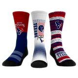 Unisex Rock Em Socks Houston Texans Throwback Three-Pack Crew Sock Set