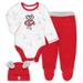 Newborn & Infant Red/White Wisconsin Badgers Dream Team Raglan Long Sleeve Bodysuit Hat Pants Set