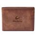 Men's Fossil Brown Olive-Harvey College Purple Panthers Leather Derrick Front Pocket Bi-Fold Wallet