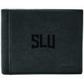 Men's Fossil Black Saint Louis Billikens Leather Ingram RFID Flip ID Bifold Wallet