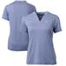 Women's Cutter & Buck Heather Blue North Carolina Tar Heels Forge Blade V-Neck Top