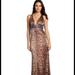 Jessica Simpson Dresses | Jessica Simpson Animal Print Long Dress With Sequins | Color: Blue/Tan | Size: 8