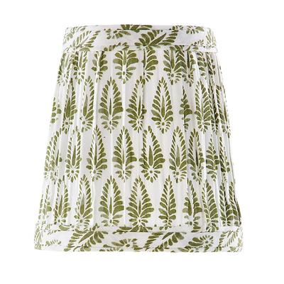 Isla Block Print Pleated Tall Chandelier Shade - Sage - Ballard Designs