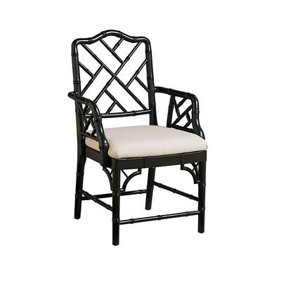 Dayna Arm Chair - Worn Black/Sandberg Parchment - Ballard Designs