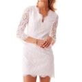 Lilly Pulitzer Dresses | Lilly Pulitzer Meryl Dress White Lace 3/4 Sleeve V Neck Resort Wedding Dress | Color: White | Size: 2