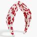 J. Crew Accessories | J. Crew Headband Knot Floral White Bright Cerise Bi441 | Color: Red/White | Size: Os