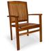 All Things Cedar Teak Stacking Outdoor Chair Wood in Brown | 37 H x 25 W x 23 D in | Wayfair TD24