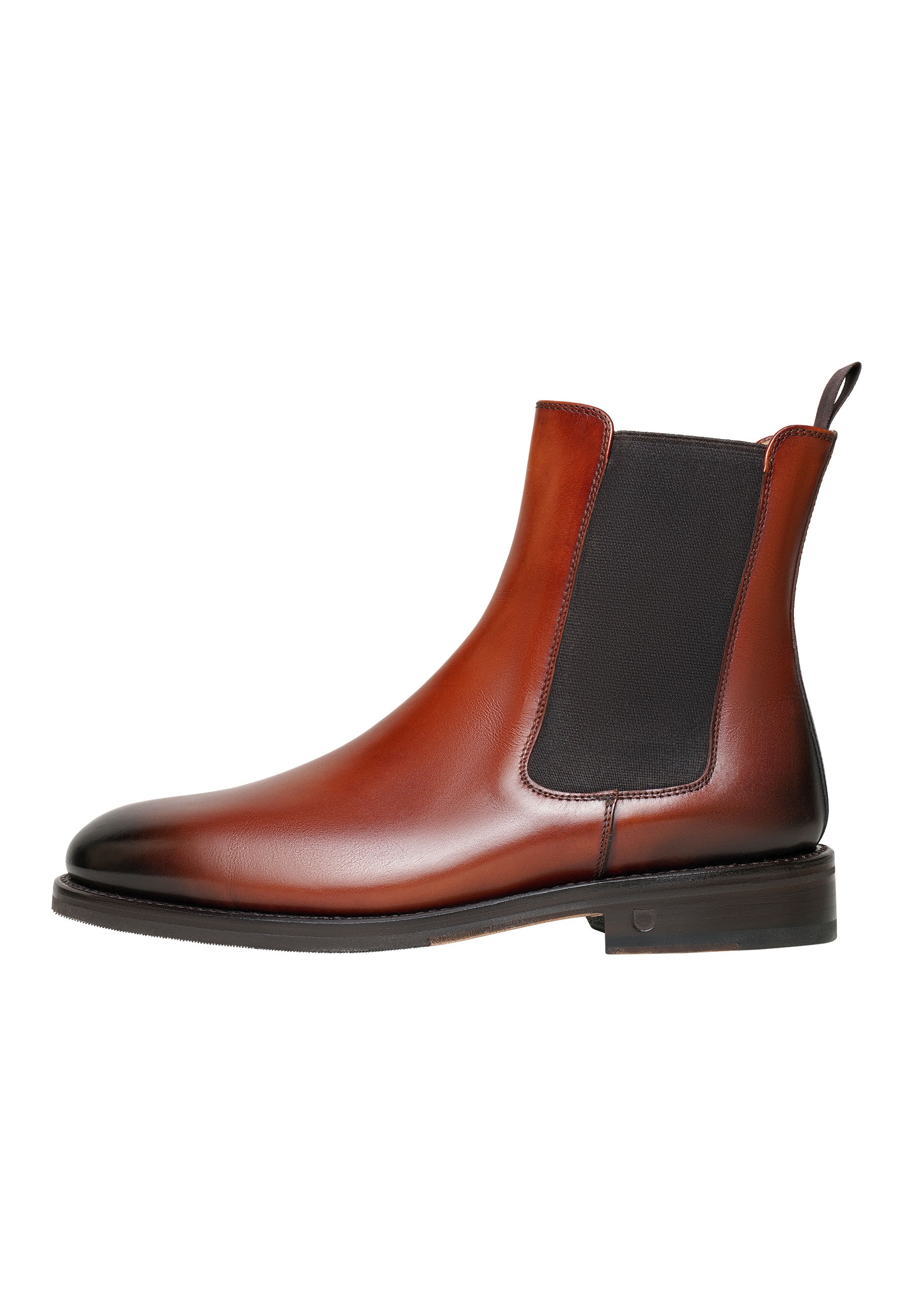 Schlupfboots HENRY STEVENS "Ella CB1 Businessschuh", Damen, Gr. 38, brandy, Leder, Schuhe, Damen Chelsea Boots Leder handgefertigt, Stiefelette