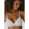 Bralette S.OLIVER "Clarissse", Damen, Gr. 32, N-Gr, weiß, Microtouch, Obermaterial: 93% Polyamid, 7% Elasthan, feminin, sehr schmal, BHs, ohne Bügel aus feiner, floraler Spitze ohne Verschluss und Bügel