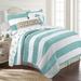 Breakwater Bay Sconset Nautical Anchor Stripe Reversible Quilt Set Polyester/Polyfill/Microfiber in Green | Twin Quilt + 1 Standard Sham | Wayfair