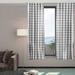 Gracie Oaks Mesude 100% Cotton Plaid Semi-Sheer Rod Pocket Curtain Panels 100% Cotton in Gray/White | 95 H x 52 W in | Wayfair