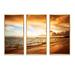Rosecliff Heights Amazing Sunrise at Atlantic Ocean - 3 Piece Floater Frame Photograph on Canvas Metal in Blue/Orange | 32 H x 48 W x 1 D in | Wayfair