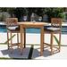Willow Creek Designs Huntington Round 2 - Person 40" Long Teak Bar Height Outdoor Dining Set w/ Cushions Wood/Teak in Brown/White | 40 W x 40 D in | Wayfair