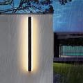 TZSMUM LED Outside Garden Wall Lights Indoor/Outdoor Long Strip Lamp Black Exterior Sconce Aluminium Up Down IP67 Waterproof Modern Terrace Yard Bathroom Bar Lighting (3000K Warm White,40CM)